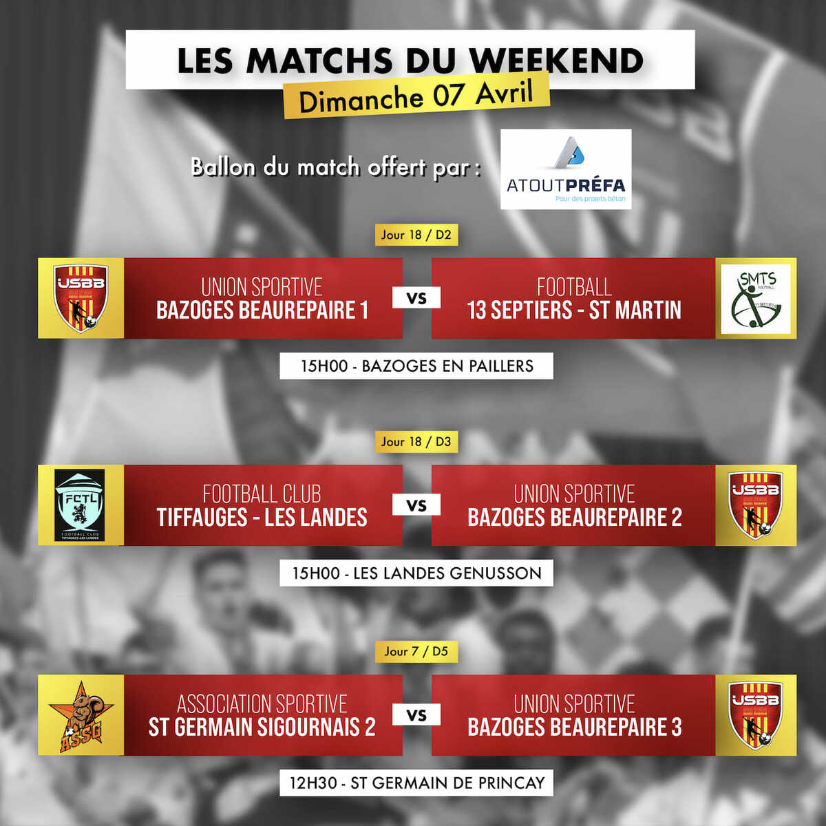 LES MATCHS DU WEEKEND