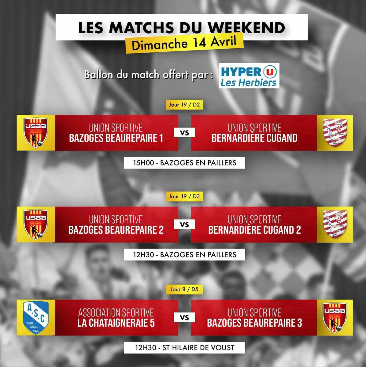 LES MATCHS DU WEEKEND