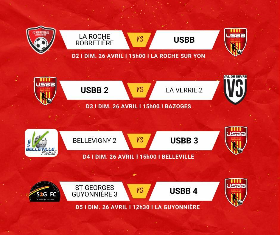 LES MATCHS DU WEEKEND - US BAZOGES BEAUREPAIRE