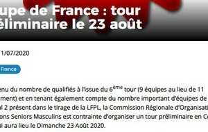 Coupe de France : tour préliminaire le 23 août