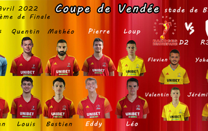 Aujourd'hui -15 heures &quot;Coupe de Vendée&quot; au stade de Bazoges