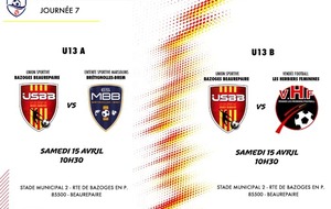 LES MATCHS DU WEEKEND   U13  