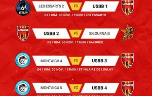LES MATCHS DU WEEKEND