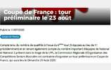 Coupe de France : tour préliminaire le 23 août