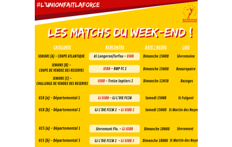 LES MATCHS DU WEEKEND