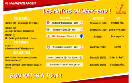 LES MATCHS DU WEEKEND