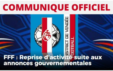 REPRISE POUR LE FOOTBALL (des mineurs) le SAMEDI 28 NOVEMBRE