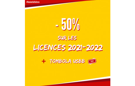50 % SUR LES LICENCES 2021/2022