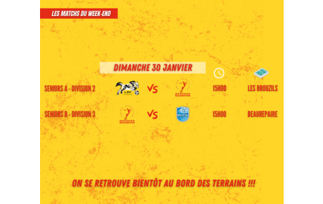 ⚽️ LES MATCHS DU WEEK-END !⚽️