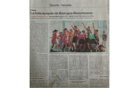 COUPE DE FRANCE &quot;vidéo et article de presse&quot;