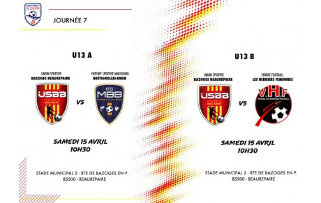 LES MATCHS DU WEEKEND &quot; U13 &quot;