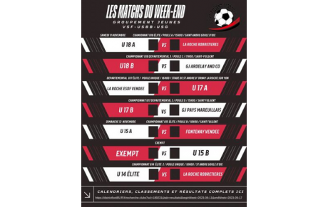 l'agenda du groupement pour ce weekend ...