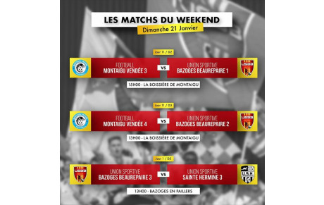 LES MATCHS DU WEEKEND