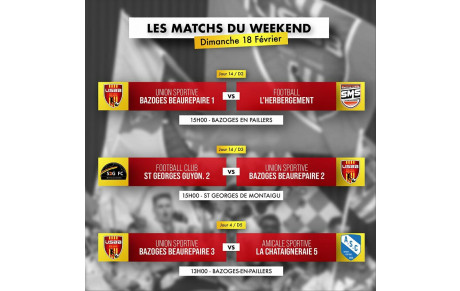 LES MATCHS DU WEEKEND &quot; USBB + GJ + Arbitres &quot;