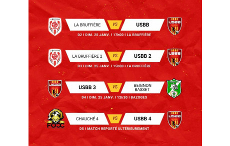 LES MATCHS DU WEEKEND
